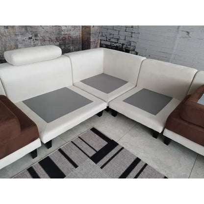 U-Shape Sectional Sofa: 5 - Piece Upholstered Fabric Sectional Sofa(Dark Brown Microfiber/Microsuede)