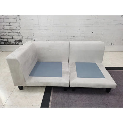 U-Shape Sectional Sofa: 5 - Piece Upholstered Fabric Sectional Sofa(Light Gray/Dark Gray Microfiber/Microsuede)