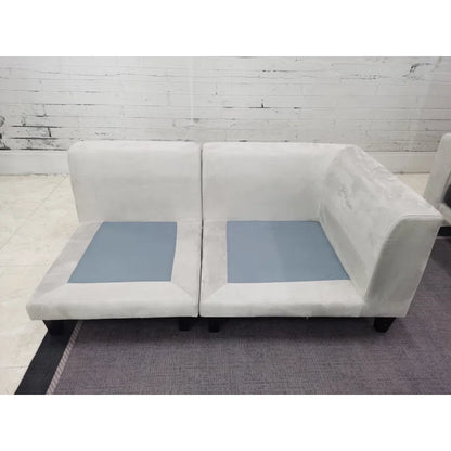 U-Shape Sectional Sofa: 5 - Piece Upholstered Fabric Sectional Sofa(Light Gray/Dark Gray Microfiber/Microsuede)