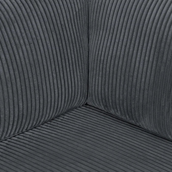 U-Shape Sectional Sofa: 6 - Piece Corduroy Sectional Sofa(Dark Gray Corduroy)