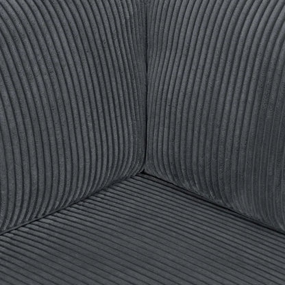 U-Shape Sectional Sofa: 6 - Piece Corduroy Sectional Sofa(Dark Gray Corduroy)