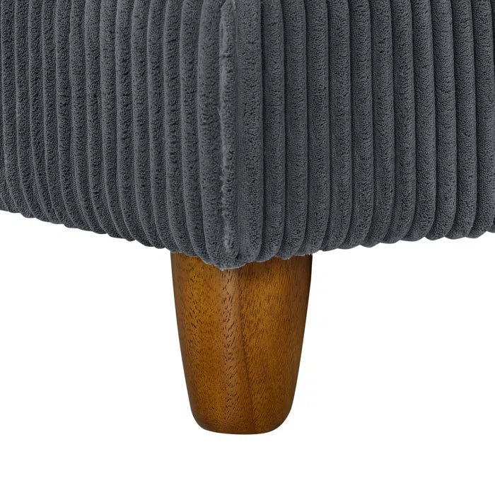 U-Shape Sectional Sofa: 6 - Piece Corduroy Sectional Sofa(Dark Gray Corduroy)