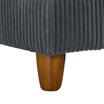 U-Shape Sectional Sofa: 6 - Piece Corduroy Sectional Sofa(Dark Gray Corduroy)