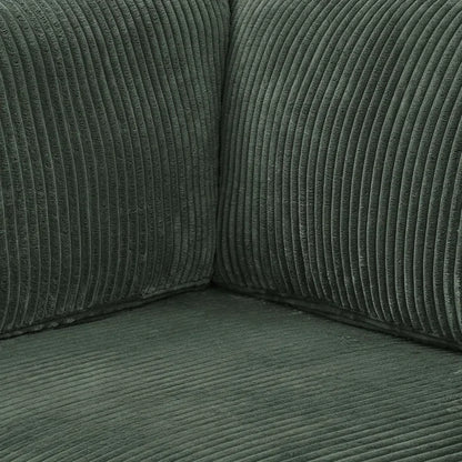 U-Shape Sectional Sofa: 6 - Piece Corduroy Sectional Sofa(Dark Green Corduroy)
