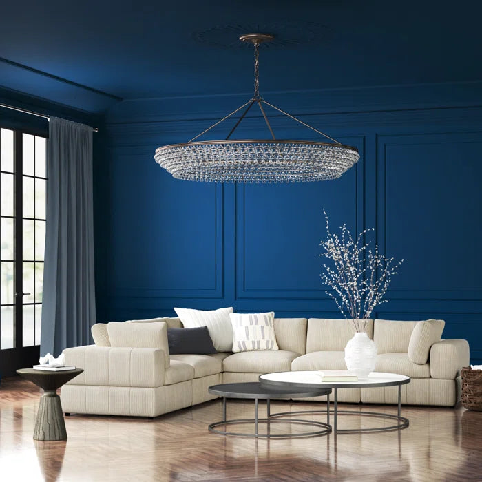 L-Shape Sectional Sofa: 6 - Piece Corduroy Sectional(Beige Corduroy)