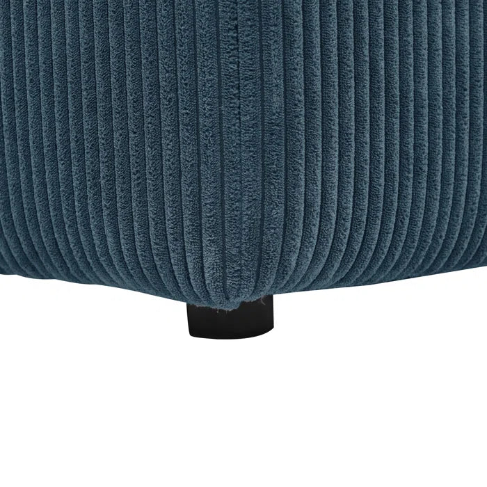 L-Shape and U-Shape Sectional Sofa: 6 - Piece Corduroy Sectional(Dark Blue Corduroy)