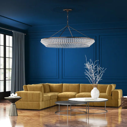 L-Shape Sectional Sofa: 6 - Piece Corduroy Sectional(Ginger Corduroy)