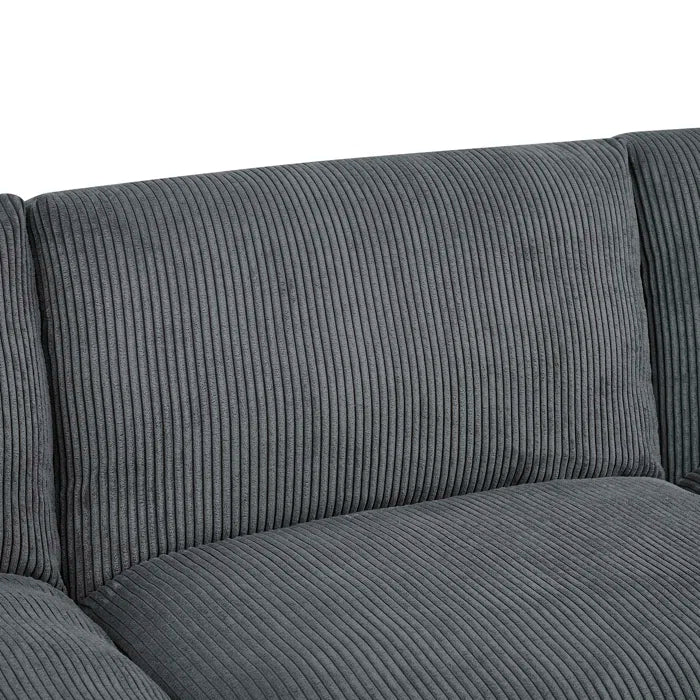 U-Shape Sectional Sofa: 8 - Piece Corduroy Sectional(Dark Gray Corduroy)