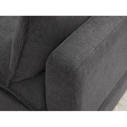 8 Seater Sofa: 8 - Piece Modular Upholstered Sectional Sofa(Dark Gray Polyester)
