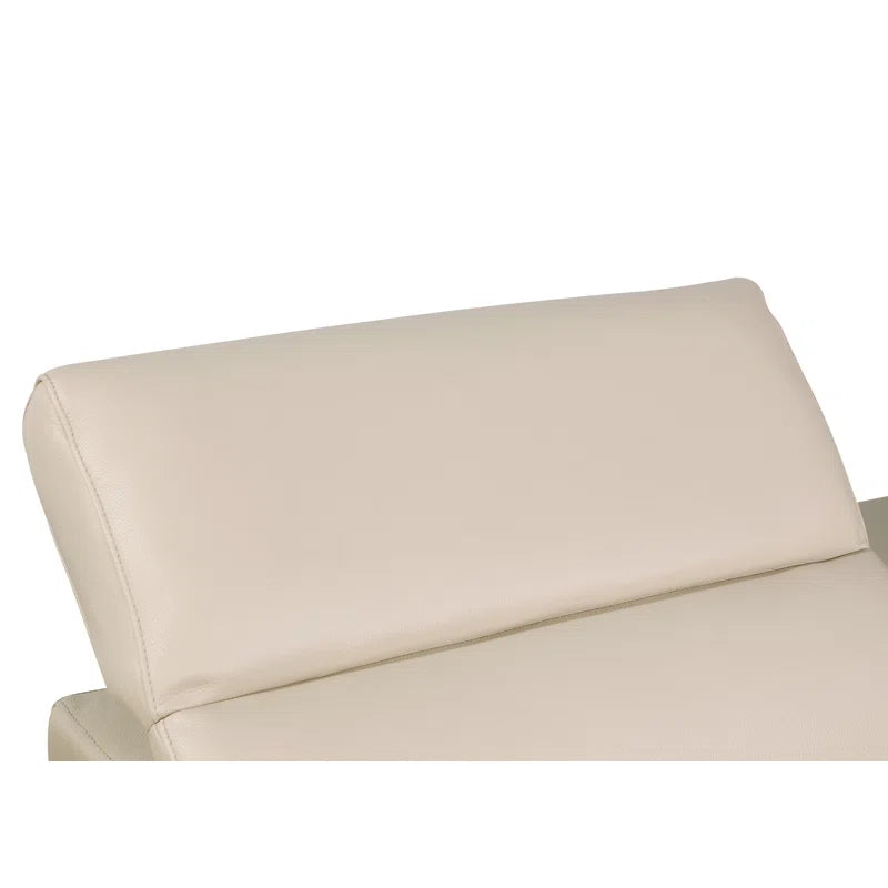 L-Shape Sectional Sofa: 8 - Piece Top Grain Italian Leather Power Reclining Sectional(Beige Genuine Leather)