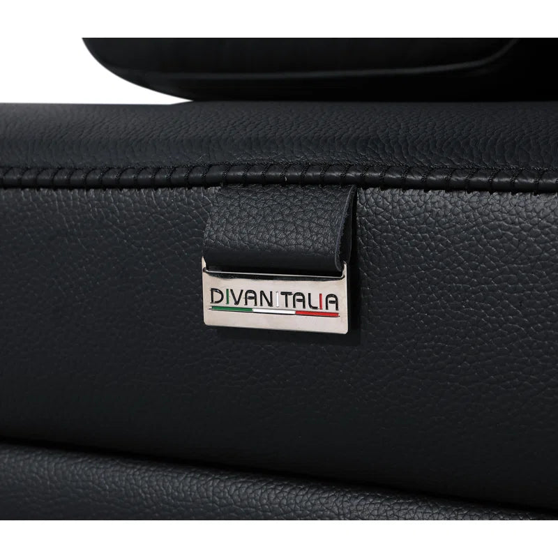 L-Shape Sectional Sofa: 8 - Piece Top Grain Italian Leather Power Reclining Sectional(Black Genuine Leather)