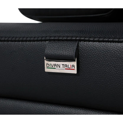 L-Shape Sectional Sofa: 8 - Piece Top Grain Italian Leather Power Reclining Sectional(Black Genuine Leather)