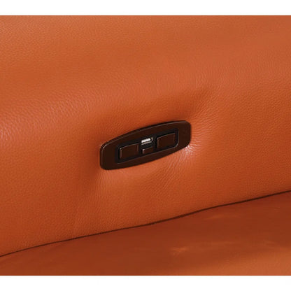 L-Shape Sectional Sofa: 8 - Piece Top Grain Italian Leather Power Reclining Sectional(Camel Genuine Leather)