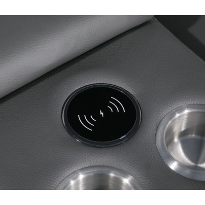 L-Shape Sectional Sofa: 8 - Piece Top Grain Italian Leather Power Reclining Sectional(Gray Genuine Leather)