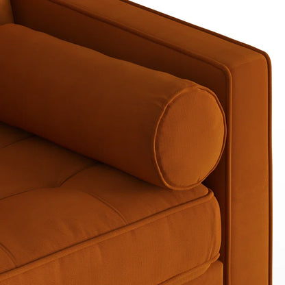 L-Shape Sectional Sofa: 84" Wide Reversible Sofa and Chaise Sectional(Burnt Orange Performance Velvet)