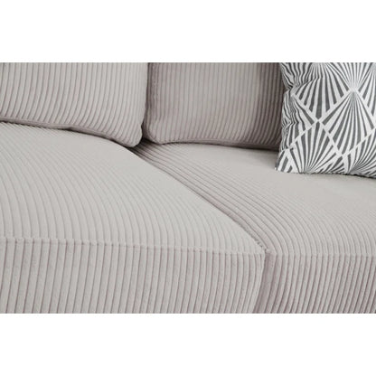 U-Shape Sectional Sofa: 9 - Piece Upholstered Sectional(Beige Corduroy)