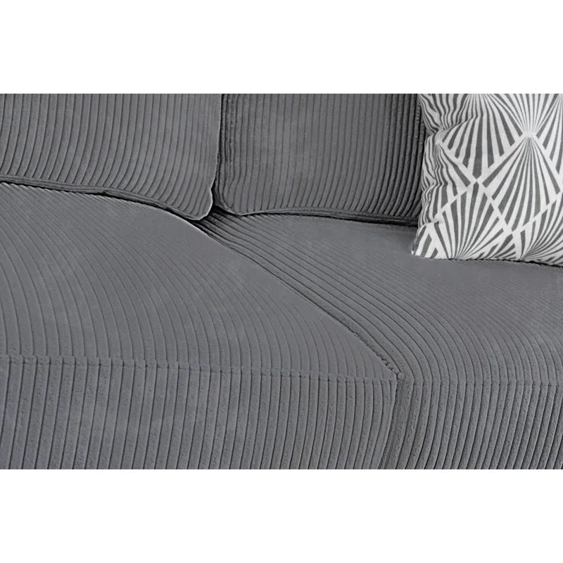 U-Shape Sectional Sofa: 9 - Piece Upholstered Sectional(Gray Corduroy)