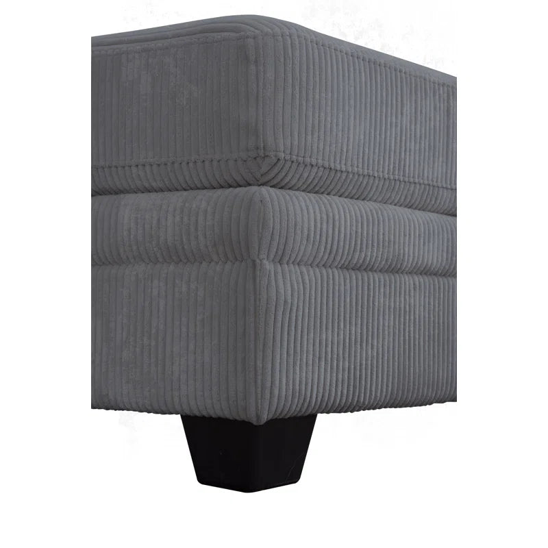 U-Shape Sectional Sofa: 9 - Piece Upholstered Sectional(Gray Corduroy)