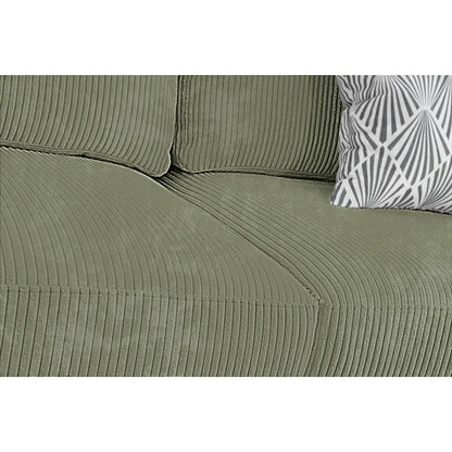 U-Shape Sectional Sofa: 9 - Piece Upholstered Sectional(Green Corduroy)