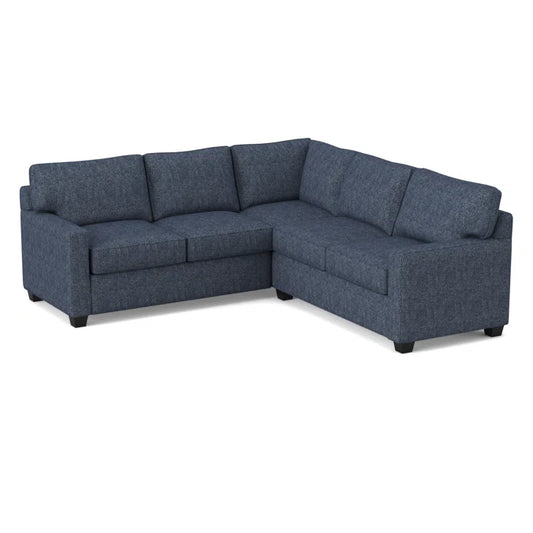 L-Shape Sectional Sofa: 90" Wide Symmetrical Corner Sectional(Connelly Blue Jay)