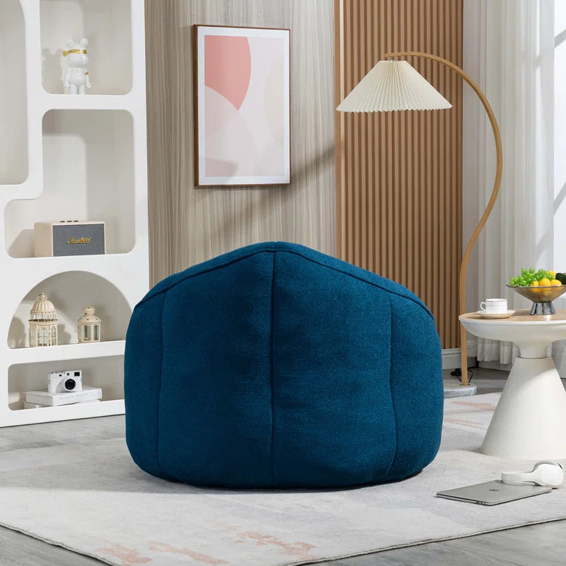 THE CASA ORO® Adult Material Bean Bag Sofa Chair with High Pressure Foam(Blue Microfiber)