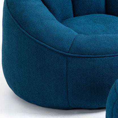 THE CASA ORO® Adult Material Bean Bag Sofa Chair with High Pressure Foam(Blue Microfiber)