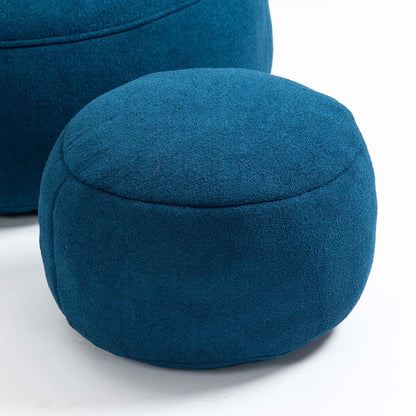 THE CASA ORO® Adult Material Bean Bag Sofa Chair with High Pressure Foam(Blue Microfiber)