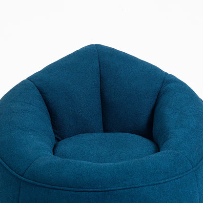 THE CASA ORO® Adult Material Bean Bag Sofa Chair with High Pressure Foam(Blue Microfiber)