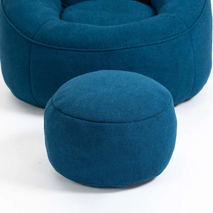 THE CASA ORO® Adult Material Bean Bag Sofa Chair with High Pressure Foam(Blue Microfiber)