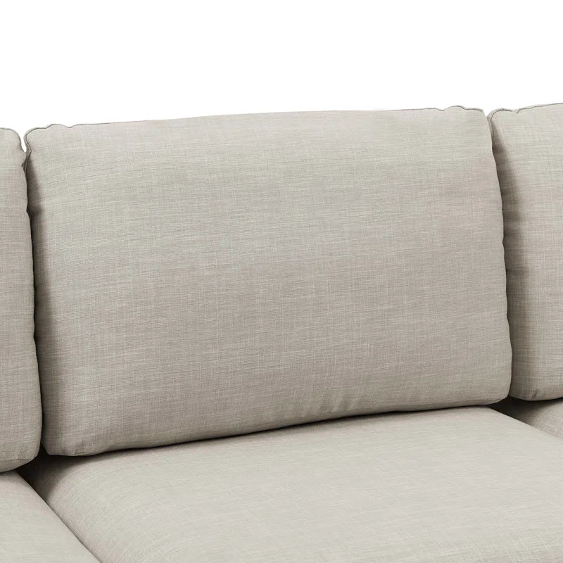 L Shape Sectional Sofa: 5 Piece Corner Sectional (Almond Linen Blend)