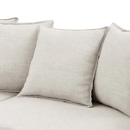 L- Shape Sectional Sofa: 4 - Piece Upholstered Sectional Sleeper Sofa Bed(Almond Linen Blend)