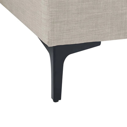 L Shape Sectional Sofa: 5 Piece Corner Sectional (Almond Linen Blend)