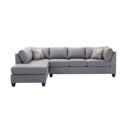 L-Shape Sectional Sofa: Atlantis Reversible Sectional(Faux Leather Gray)