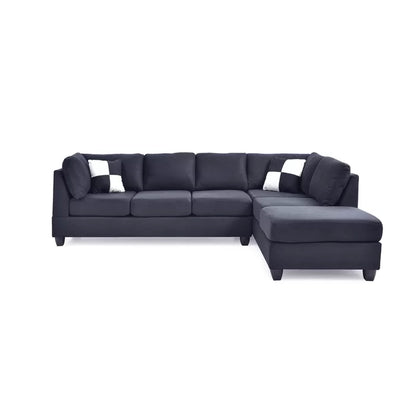 THE CASA ORO® L-Shape Sofa: Atlantis Reversible Sectional(Suede Black)
