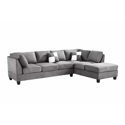 L-Shape Sectional Sofa: Atlantis Reversible Sectional(Suede Gray)