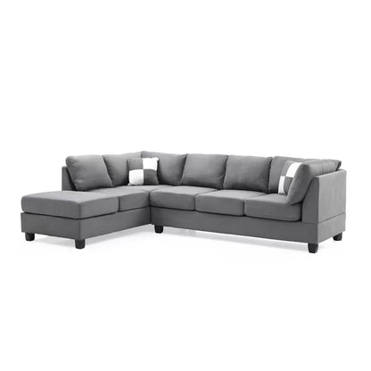 L-Shape Sectional Sofa: Atlantis Reversible Sectional(Suede Gray)