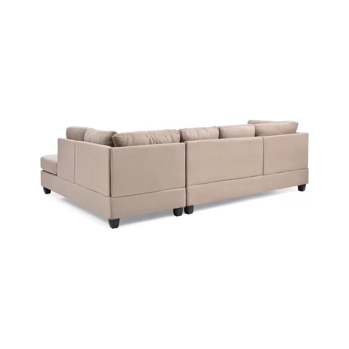 L-Shape Sectional Sofa: Atlantis Reversible Sectional(Suede Saddle)