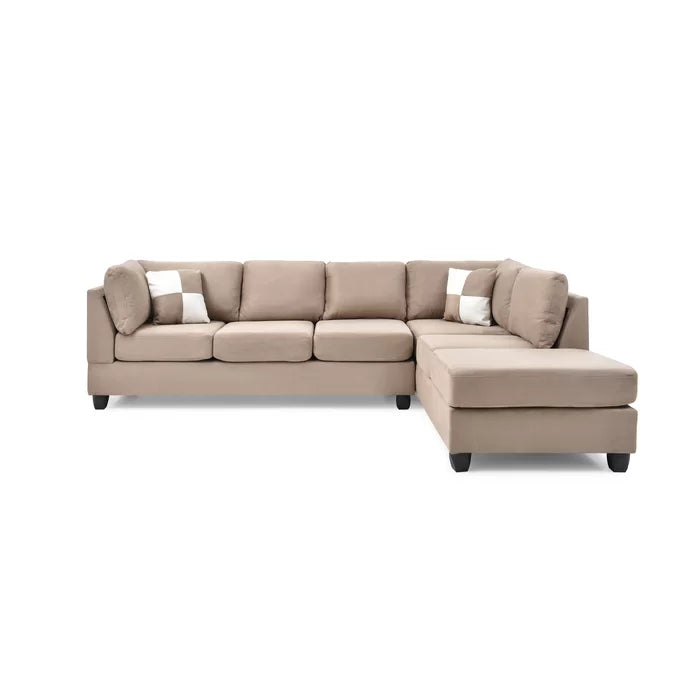 L-Shape Sectional Sofa: Atlantis Reversible Sectional(Suede Saddle)