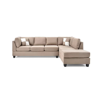 L-Shape Sectional Sofa: Atlantis Reversible Sectional(Suede Saddle)