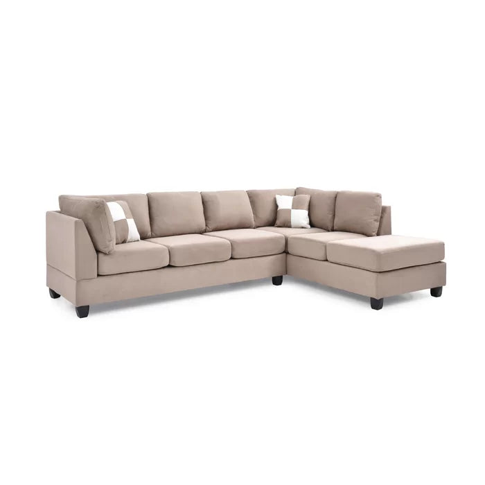 L-Shape Sectional Sofa: Atlantis Reversible Sectional(Suede Saddle)