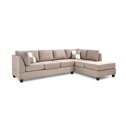 L-Shape Sectional Sofa: Atlantis Reversible Sectional(Suede Saddle)
