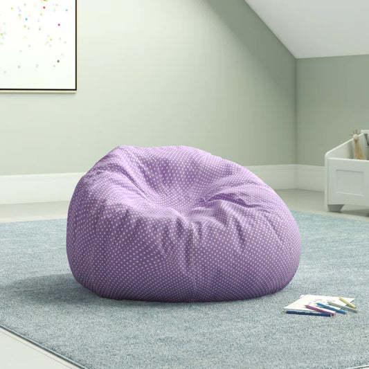 THE CASA ORO® Bean Bag Adults or Kids Classic Refillable Cotton(Lavender/White Cotton Twill)