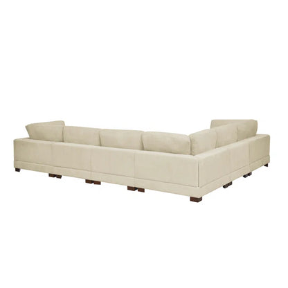 U- Shape Sofa: 7 - Piece 144" Wide Modular Corner Sectional(Beige Corduroy)