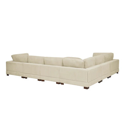 U- Shape Sofa: 7 - Piece 144" Wide Modular Corner Sectional(Beige Corduroy)