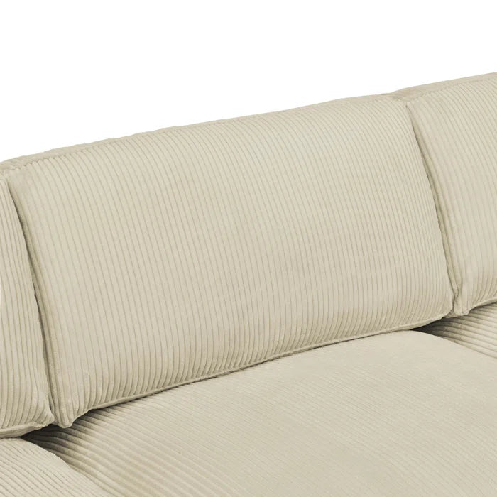 U- Shape Sofa: 7 - Piece 144" Wide Modular Corner Sectional(Beige Corduroy)