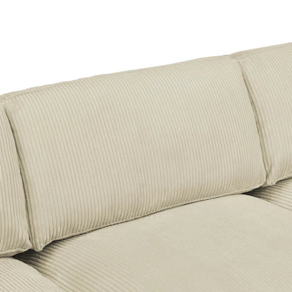 U- Shape Sofa: 7 - Piece 144" Wide Modular Corner Sectional(Beige Corduroy)