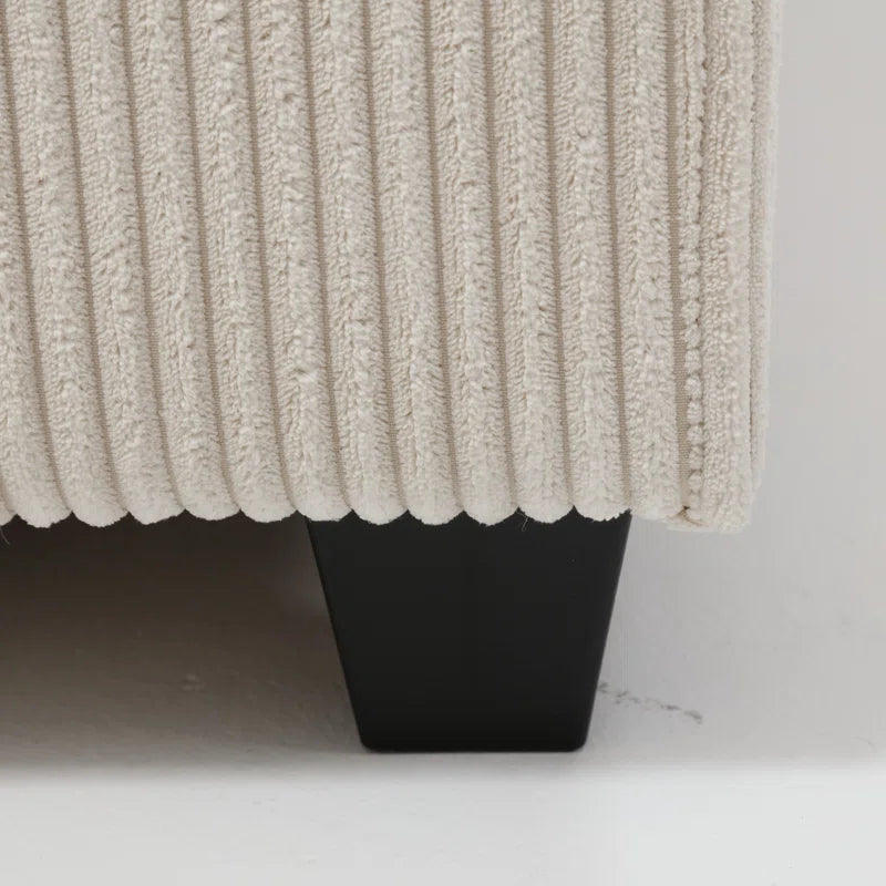 L Shape Sectional Sofa: 108.5"W Corduroy Upholstered 5 - Piece Sectional Sofa(Beige Corduroy)