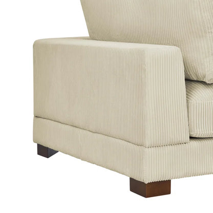 U- Shape Sofa: 7 - Piece 144" Wide Modular Corner Sectional(Beige Corduroy)