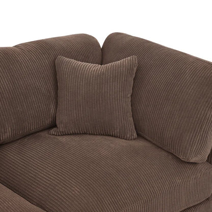 THE CASA ORO® U- Shape Sectional Sofa: 7 - Piece 144" Wide Modular Corner Sectional(Brown Corduroy)