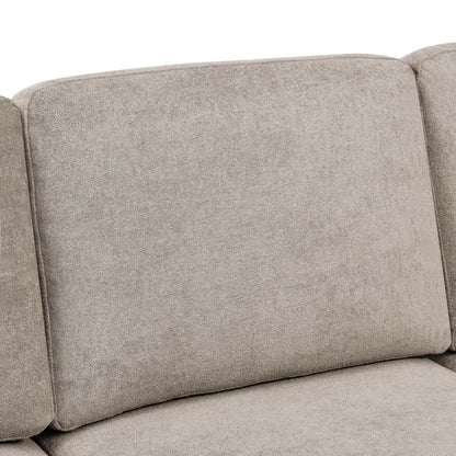 L- Shape Sectional Sofa: 7 - Piece Modular Corner Sectional(Camel Polyester Blend)